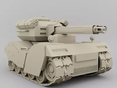 Highly Detailed Sci Fi Battle Tank 3D Model Autodesk Maya Low-poly 3D model