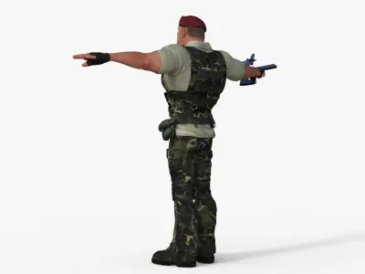Commando Soldier Character Rigged 3D model