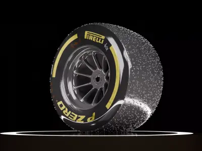 F1 Tire - Formula 1 - Tire - Wheel - Pirelli 3D model