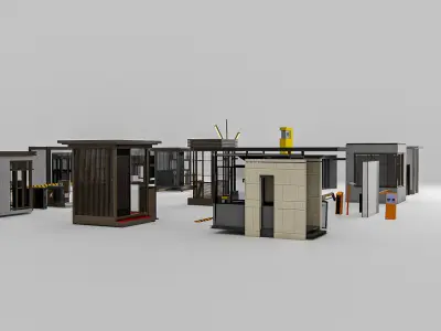 Security guard booth 2 3D model