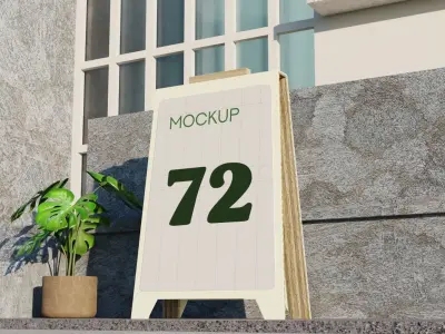 Sidewalk Folding Billboard 3D Model Low-poly 3D model