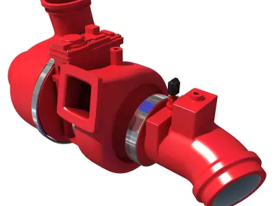 Red Turbo Engine 3D model