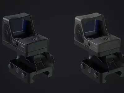 RDS Trijicon Adjustable RMR  and Trijicon Quick Release Mount Low-poly 3D model