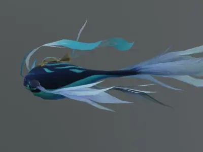 Fantasy Whale Low-poly 3D model