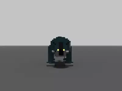 Wolfie pixel dog in minecraft Low-poly 3D model