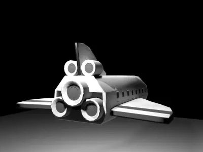 Low poly Space rocket Low-poly 3D model