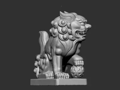 Lion Sculpture 3D print model