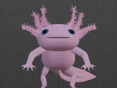Axolotl  Low-poly 3D model