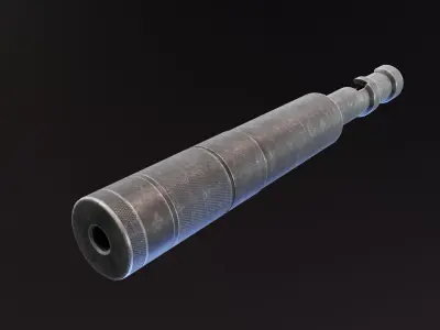 Bramit Suppressor Mosin Nagant Low-poly 3D model