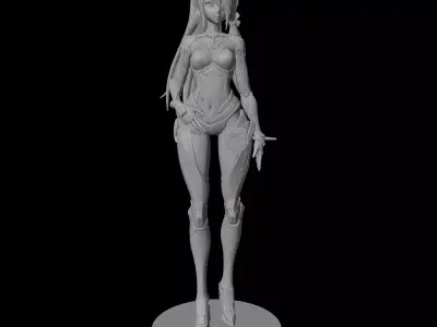 Prototype Anime Girl Tower of Fantasy Style STL 3D Print Model 3D print model