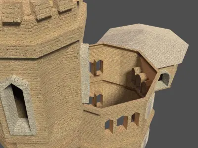 Low Poly Medieval Castle Parts 3D models Low-poly 3D model