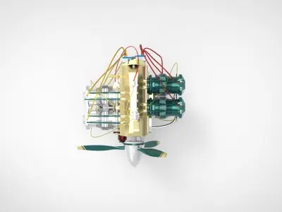 Airplane engine 3D model