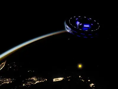 Highly detailed cartoonish UFO model 3D model