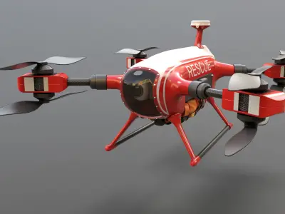 Lifeguard Drone Low-poly 3D model