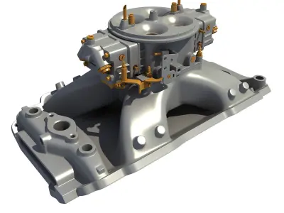 Holley Carburetor Intake Manifold 3D model