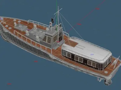 Imperial Japanese Navy 11m Secretary boat 3D model