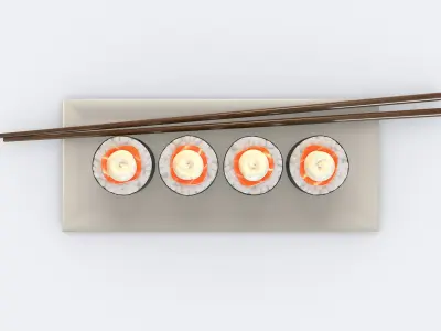 Sushi Salmon Maki 3D model