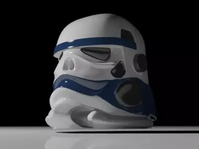 Custom design of StormTrooper helmet Star Wars Free 3D model