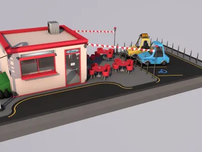 Cafe building 3D model