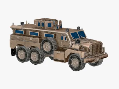 Military Cougar MRAP 6X6 Vehicle Low-poly 3D model