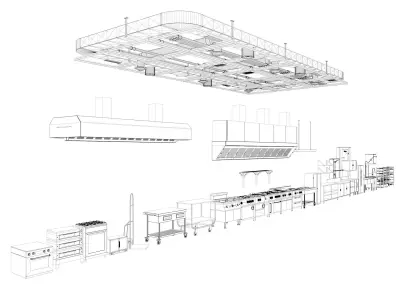Commercial Kitchen Equipments 3D model