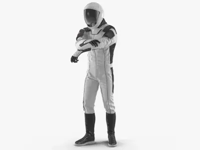 Futuristic Astronaut Space Suit Rigged 3D model