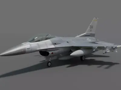 General dynamics F-16 fighter with Aim-9M Sidewinder 3D model