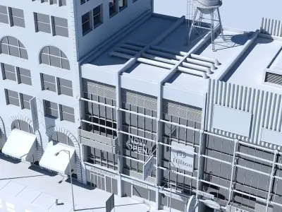 Commercial Building Facade 07 3D model