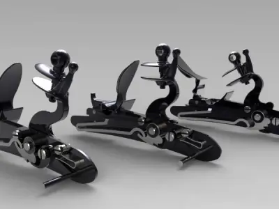 Flintlock mechanism 3 positions Free 3D model