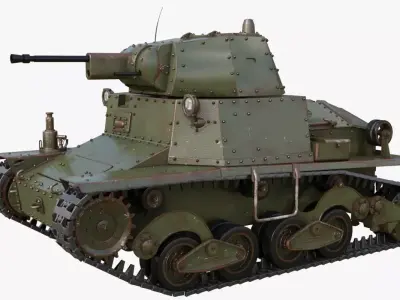 Tank L6 40 Green Ansaldo Fiat Italian Mental Ray 3D model