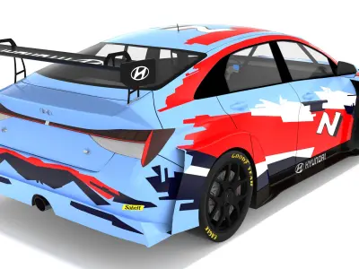 Hyundai Elantra N TCR Lukoil Racing Team 3D model