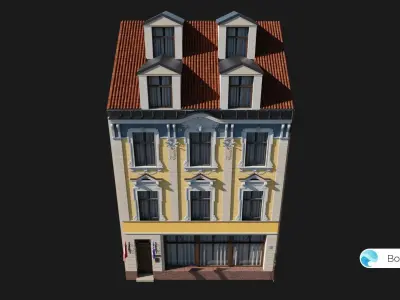 Old Riga Building 3D model Low-poly 3D model