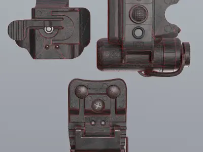 Surefire style helmet light Low-poly 3D model