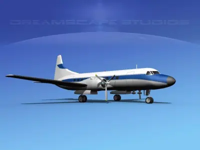 Convair CV-340  Private 3 3D model