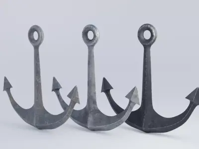 Anchors 4K Low-poly 3D model