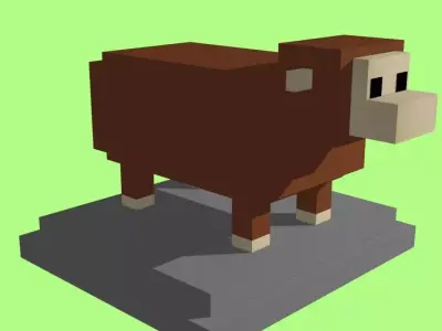 VOXEL SHEEP - MODEL 14 Low-poly 3D model
