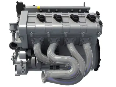Metalic V8 Eight Cylinder V Engine 3D model