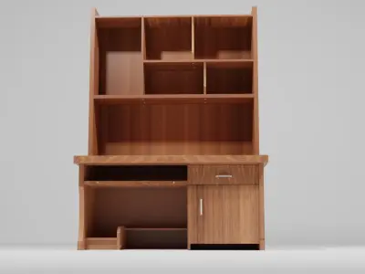 Wooden study table Free 3D model