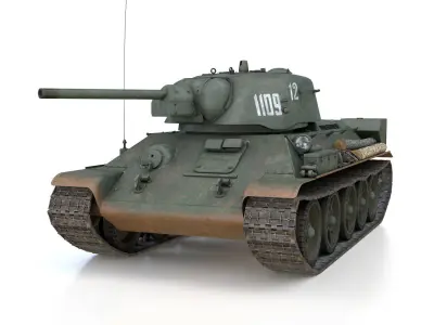 T-34-76 UZTM - Model 1942 - Soviet tank - 1109 3D model