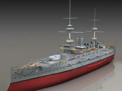 Dreadnought Battleship HMS Majestic 1895 3D model