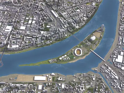 Pyongyang - 3D City Model Low-poly 3D model