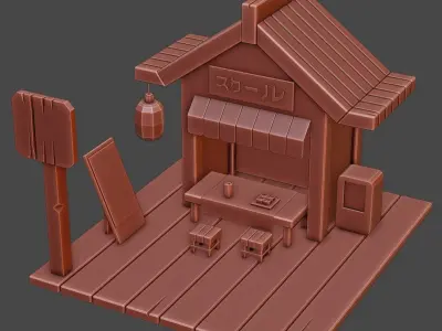 Sushi Shop Low-poly 3D model