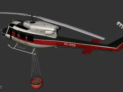 Bell 212 BAMBI Low-poly 3D model