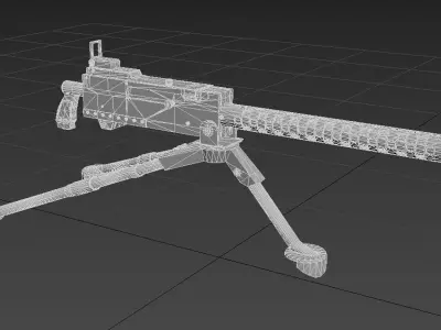 M1919 Browning - American WW2 Weapon Low-poly 3D model