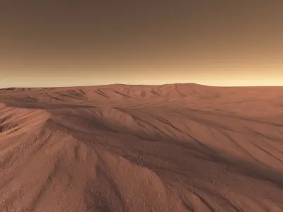 16K Seamless Mars Landscape Terrain - Smooth Erosion Free low-poly 3D model