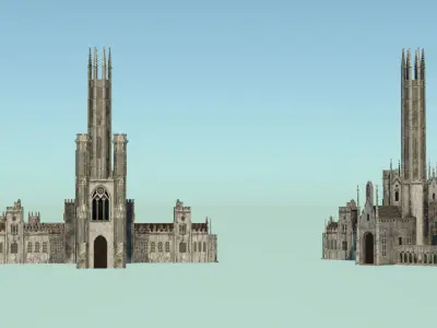 Gothic Castle Fonthill Abbey Ruins 3D model