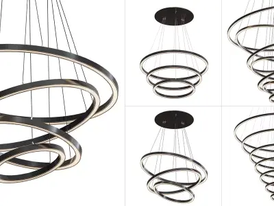 Decorative Ring Pendant Light Set of 8 lamps Free 3D model
