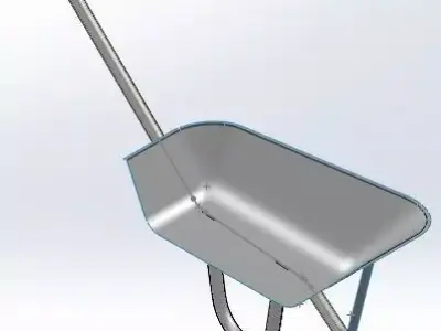Wheelbarrow metal with handle Free 3D model