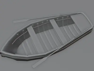 GameReady Old Boat Low-poly 3D model