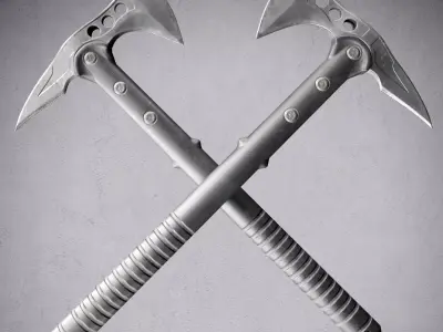 tomahawk two axes Low-poly 3D model